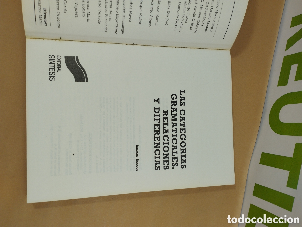 Libros: Las categor&iacute;as gramaticales. Ignacio Bosque. Editorial S&iacute;ntesis. - Foto 3