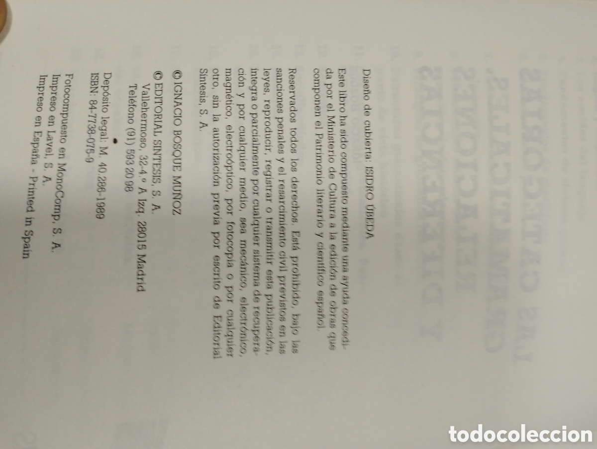 Libros: Las categor&iacute;as gramaticales. Ignacio Bosque. Editorial S&iacute;ntesis. - Foto 4