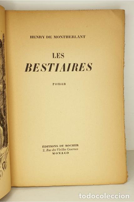 Libros: LES BESTIAIRES. - DE MONTHERLANT, HENRY. - Foto 2