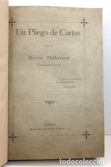 Libros: Un Pliego de Cartas. - THEBUSSEM, Dr. - Foto 2