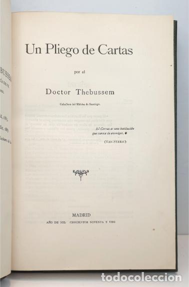 Libros: Un Pliego de Cartas. - THEBUSSEM, Dr. - Foto 3