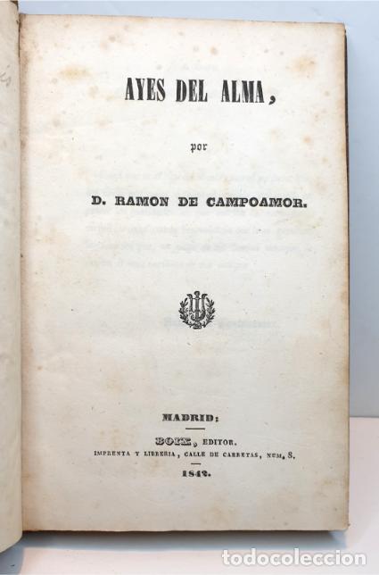 Libros: Ayes del Alma. - CAMPOAMOR, Ram&oacute;n de. - Foto 2
