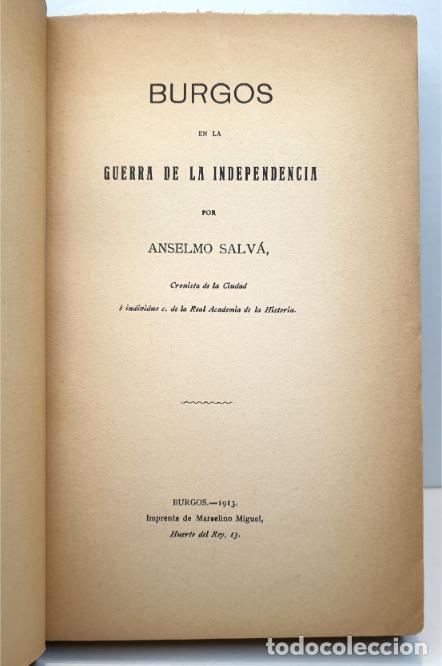Libros: Burgos en la Guerra de la Independencia. - SALV&Aacute;, Anselmo. - Foto 3