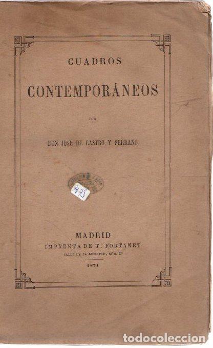 Libros: Cuadros contempor&aacute;neos - Castro y Serrano, Jos&eacute; de - Foto 1