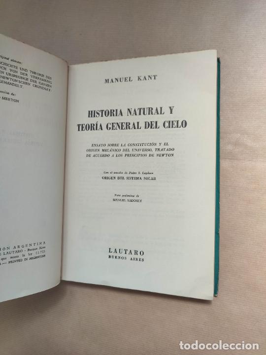 Libros: Historia natural y teoria general del cielo - Manuel Kant - Foto 4