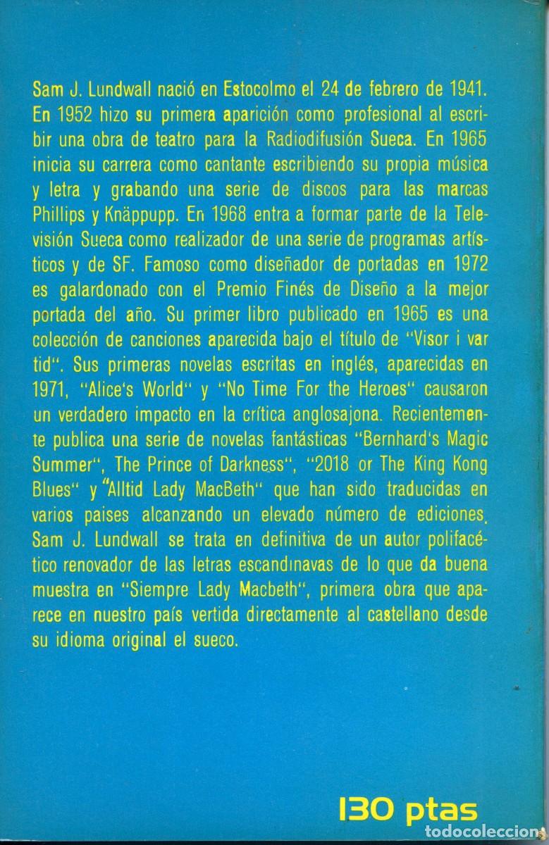 Libros: SAM J. LUNDWALL - &rdquo;SIEMPRE LADY MACBETH&rdquo; - STAR BOOKS 1977 - Foto 2