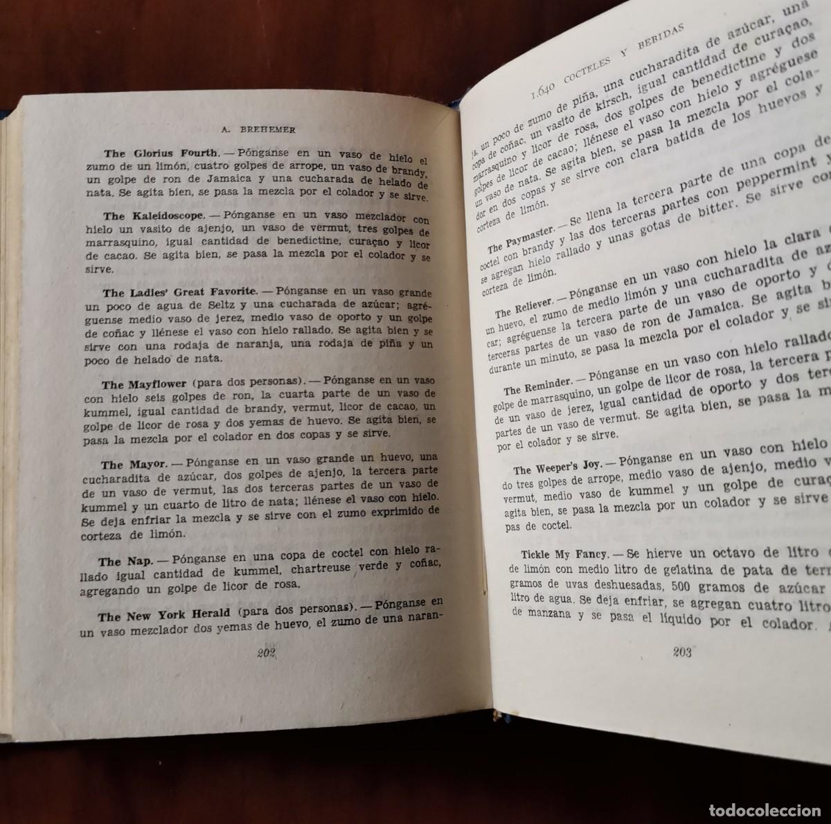 Libros: 1640 COCTELES Y BEBIDAS. A. BREHEMER. Editorial Mateu 1957 - Foto 2
