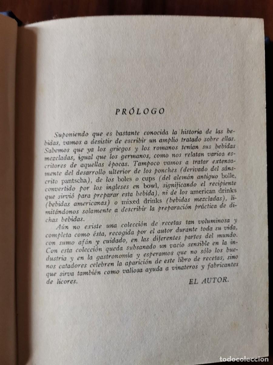 Libros: 1640 COCTELES Y BEBIDAS. A. BREHEMER. Editorial Mateu 1957 - Foto 3