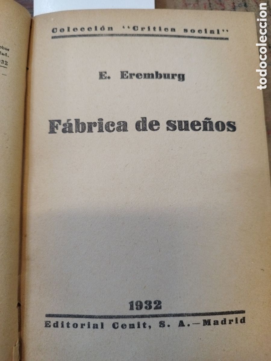 Libros: FABRICA DE SUE&Ntilde;OS - EREMBURG,E. - Foto 1