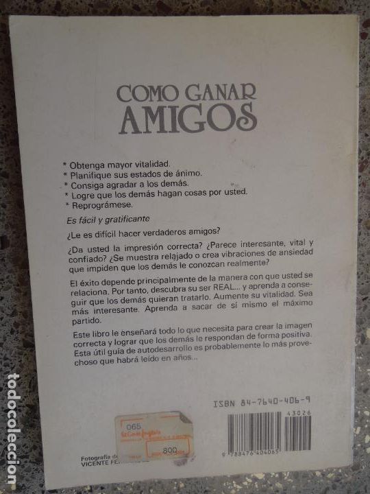 Libros: COMO GANAR AMIGOS - GILBERT OAKLEY - EDAF 1990. - Foto 2
