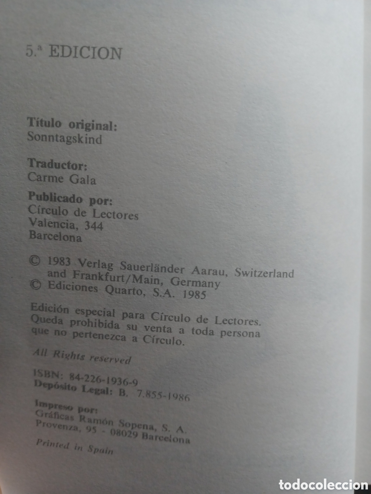 Libros: Barybook 140. Nacida en domingo Gudrun mebs C&iacute;rculo de Lectores - Foto 4