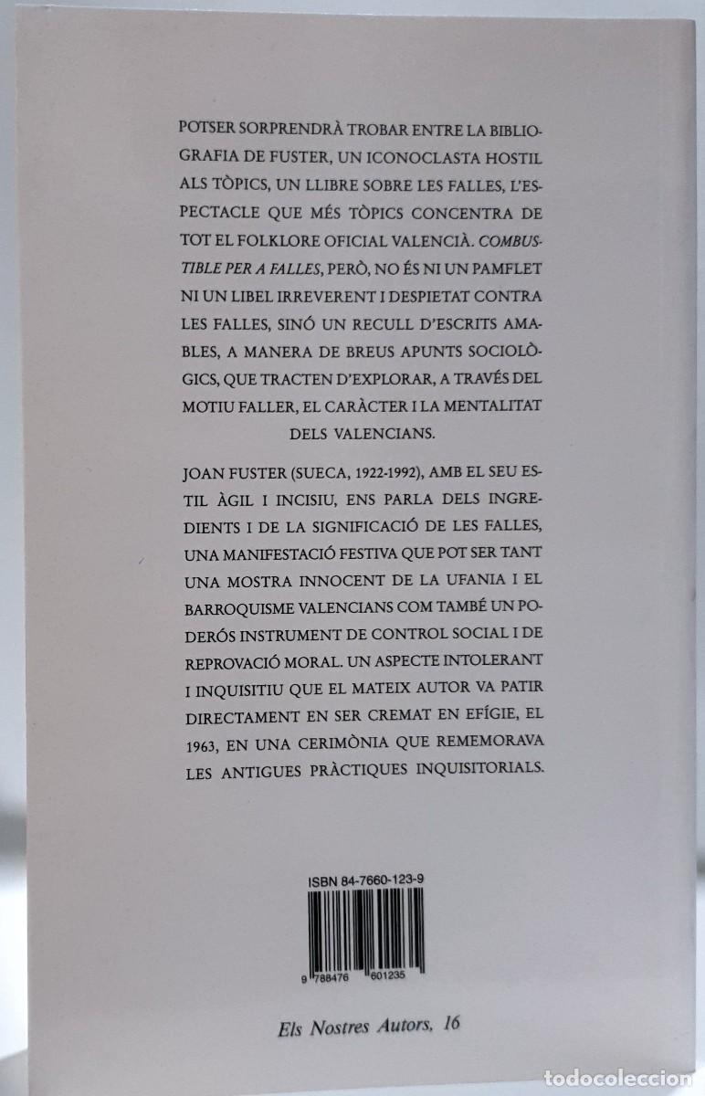 Libros: COMBUSTIBLE PER A FALLES - Joan Fuster ~ - Foto 2