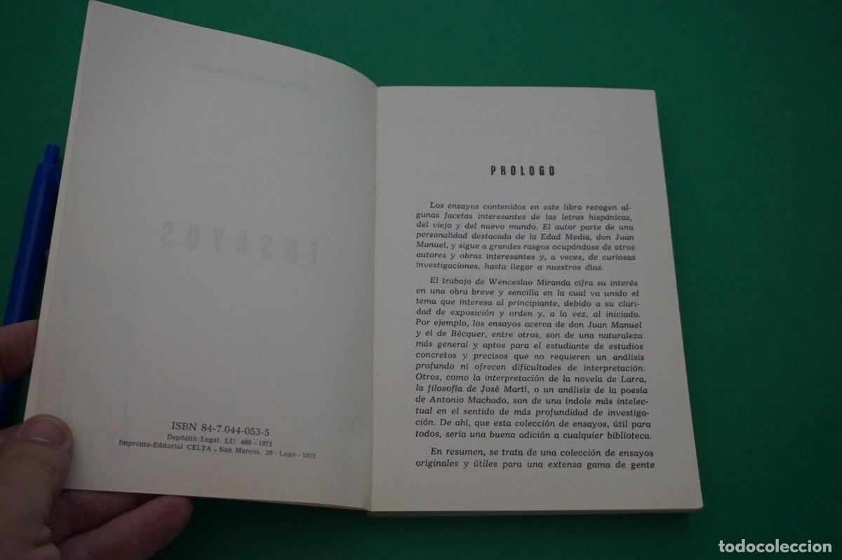 Libros: AMF-30B/ ENSAYOS - WENCESLAO MIRANDO / EDICIONES CELTA - Foto 2