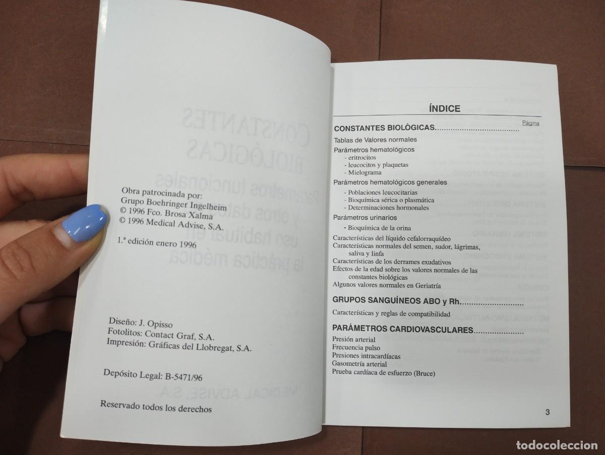 Libros: CONSTANTES BIOL&Oacute;GICAS: PAR&Aacute;METROS FUNCIONALES Y OTROS DATOS DE USO HABITUAL EN LA PR&Aacute;CTICA M&Eacute;DICA - Foto 2