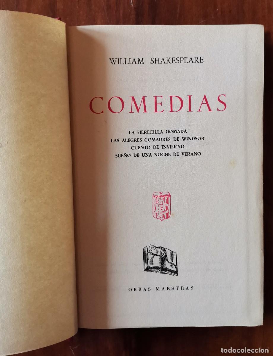 Libros: COMEDIAS. WILLIAM SHAKESPEARE. OBRAS MAESTRAS. - Foto 2