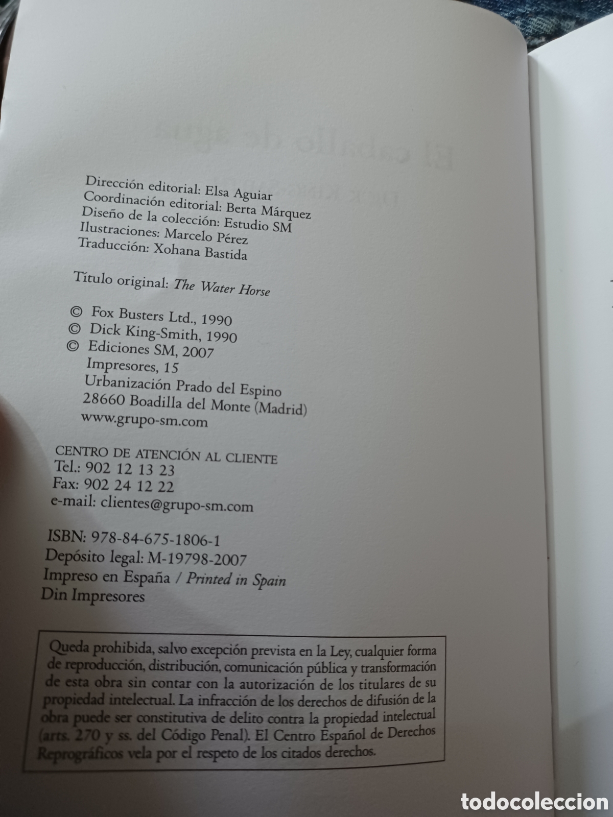Libros: Barybook 194. El caballo de agua Dickg-Smith SM - Foto 3