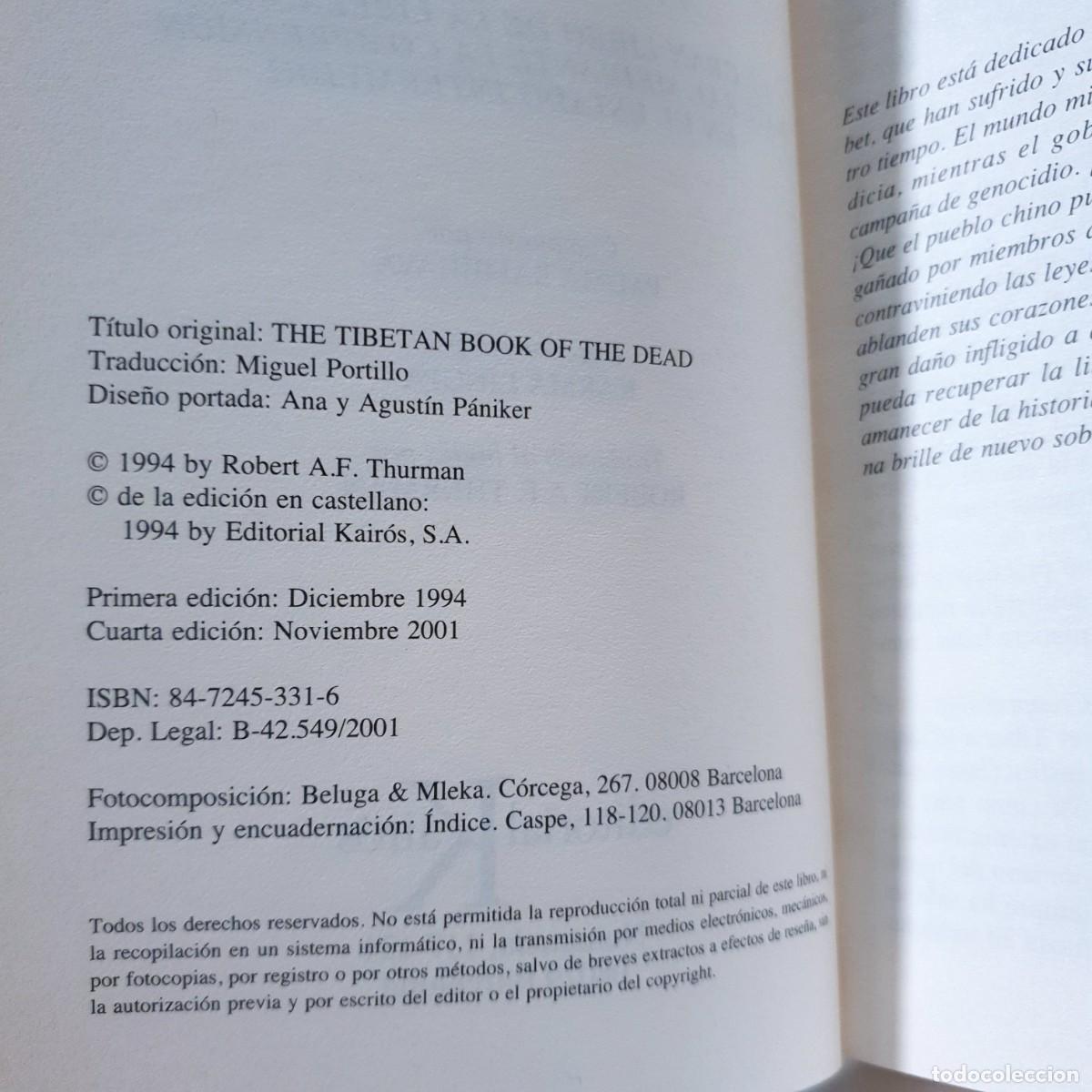 Libros: EL LIBRO TIBETANO DE LOS MUERTOS - Padma Sambhava - Foto 4