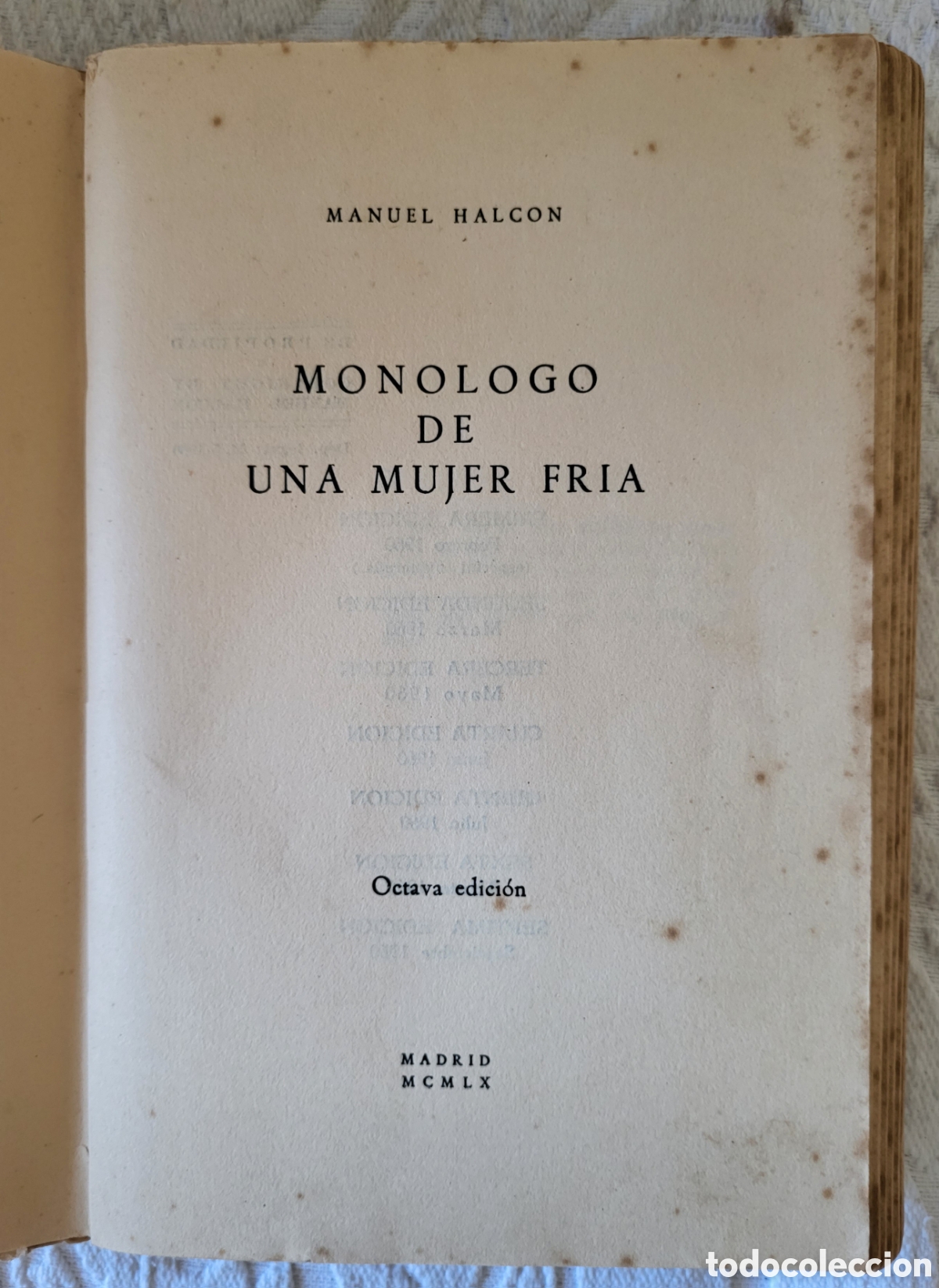 Libros: Monologo de una mujer fria/MANUEL HALCON - Foto 2
