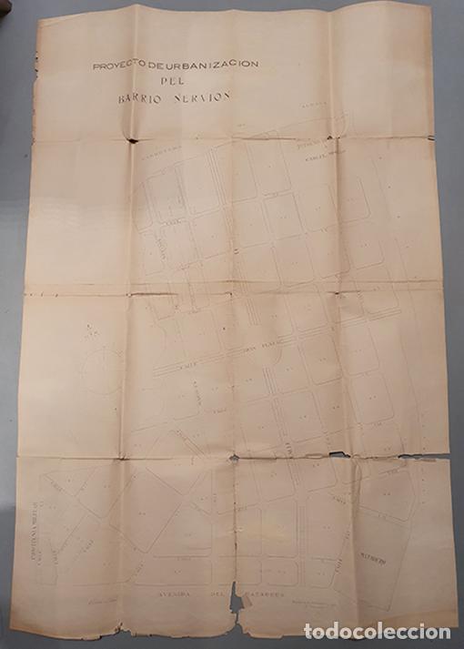 Libri di seconda mano: Plano con el Proyecto de Urbanizaci&oacute;n de Nervi&oacute;n. Original de 1916. 133 x 89 cm.