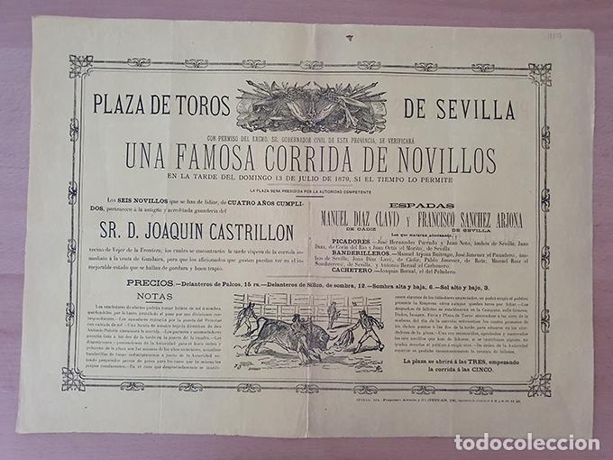 books: [Cartel] Plaza de Toros de Sevilla. Corrida de Novillos. 6 Novillos de Joaqu&iacute;n Castrej&oacute;n. Espadas: M