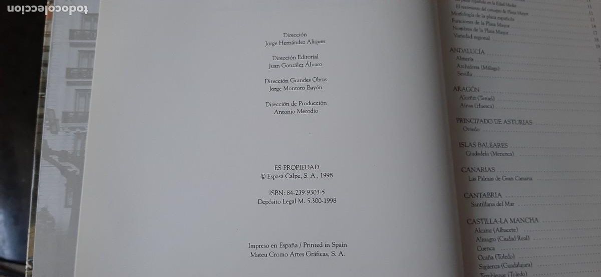 Libros: PLAZAS DE ESPA&Ntilde;A. ESPASA CALPE, 1998 - Foto 3