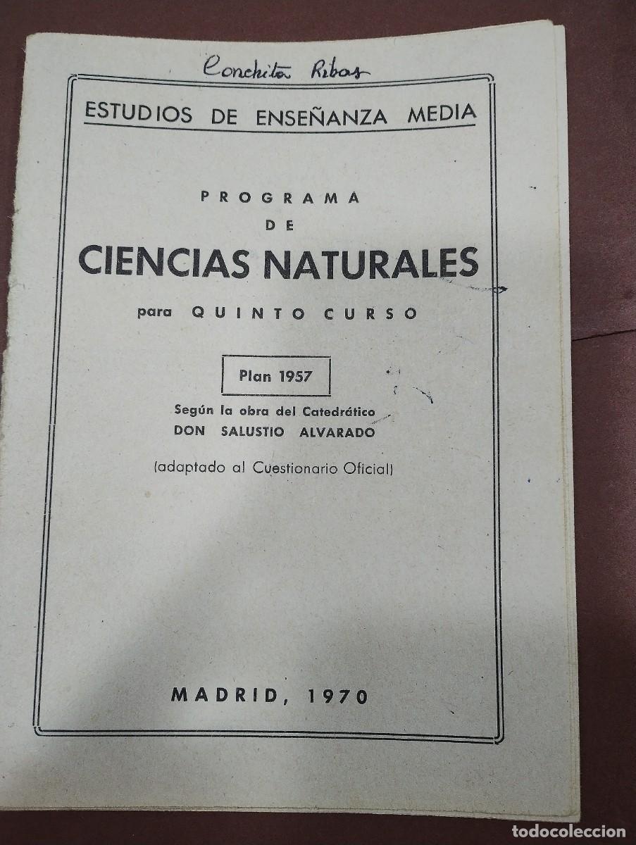 Libros: Programa ciencias naturales quinto curso 1957 - Foto 1