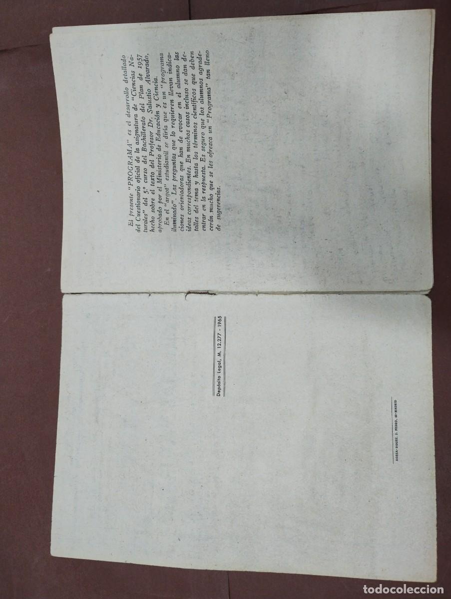 Libros: Programa ciencias naturales quinto curso 1957 - Foto 2