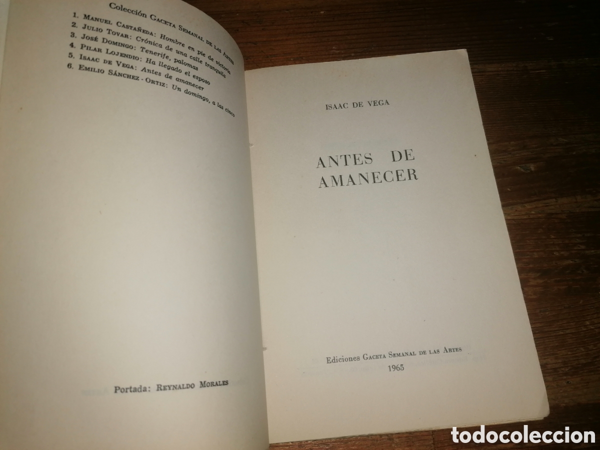 Libros: ANTES DE AMANECER - Isaac de Vega - 1965 - Foto 4