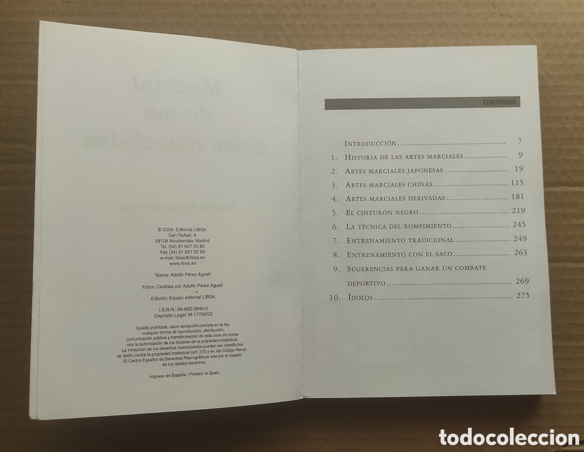 Libros: MANUAL DE LAS ARTES MARCIALES - ADOLFO P&Eacute;REZ AGUST&Iacute; - Foto 2