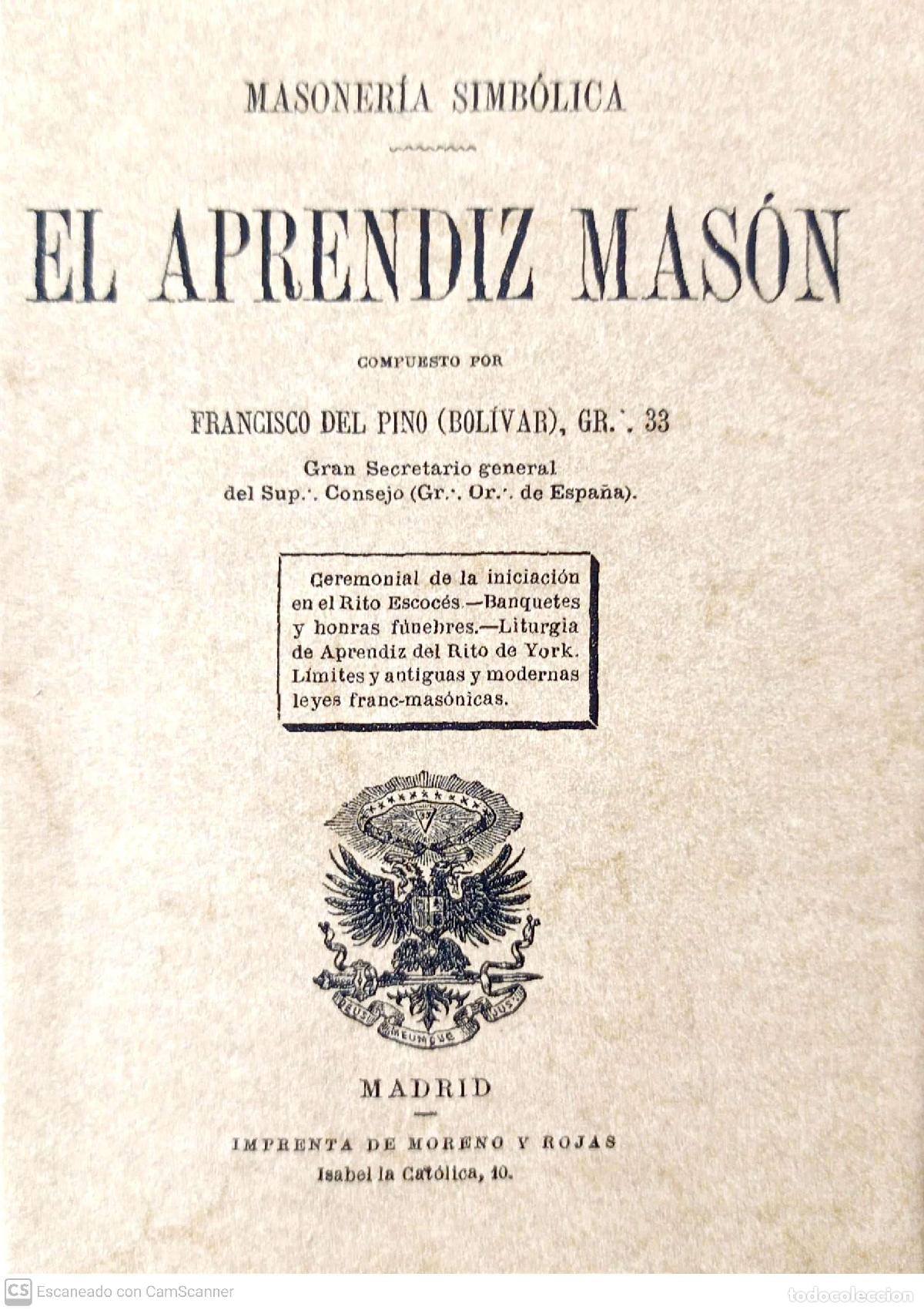 Libros: El aprendiz mas&oacute;n - Francisco del Pino (Bol&iacute;var) - Foto 1