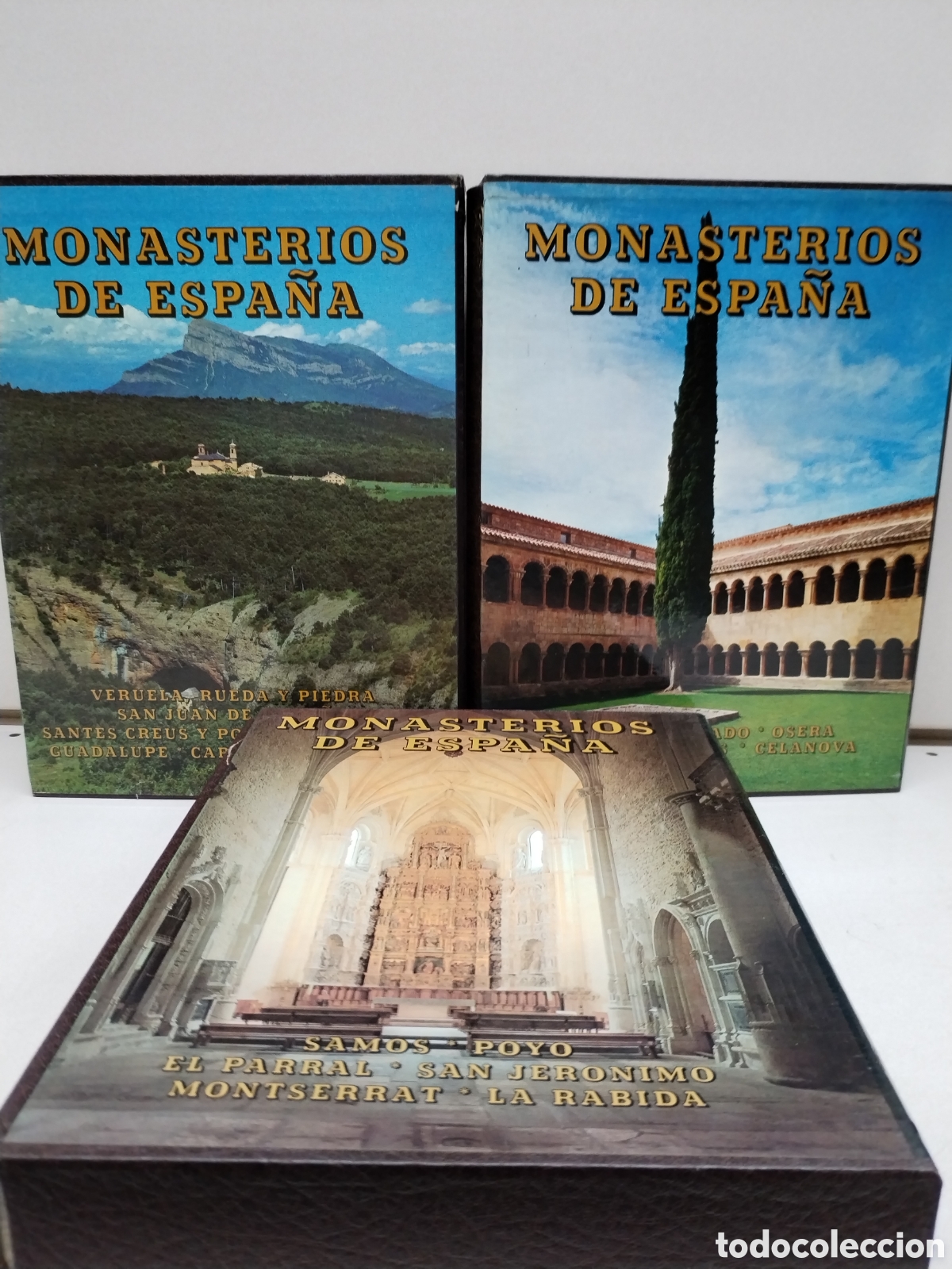 Libros: MONASTERIOS DE ESPA&Ntilde;A (3 TOMOS CON ESTUCHE ILUSTRADO) - VV.AA. - Foto 2