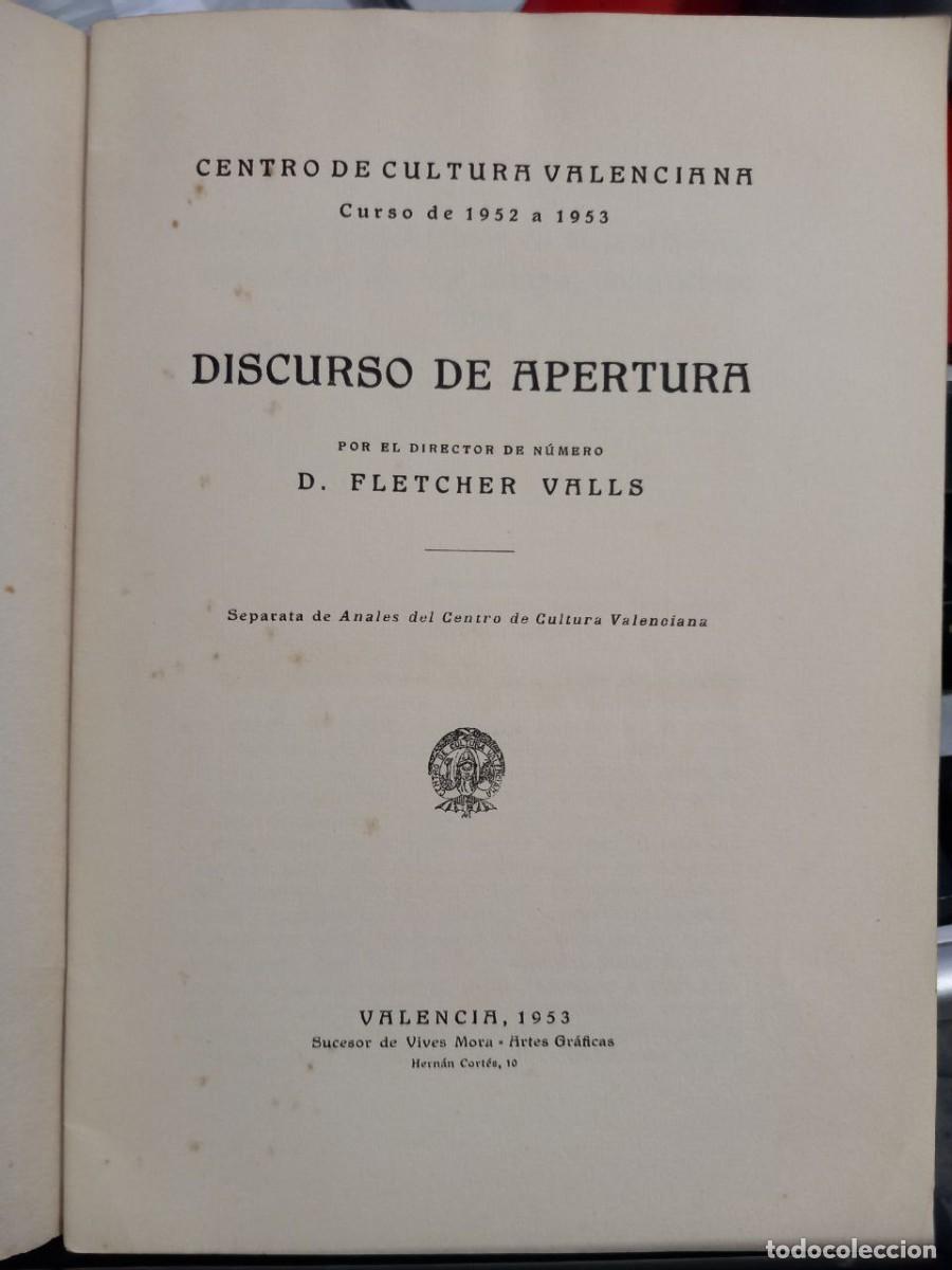 Libros: Discurso de apertura. - FLETCHER VALLS: - Foto 5