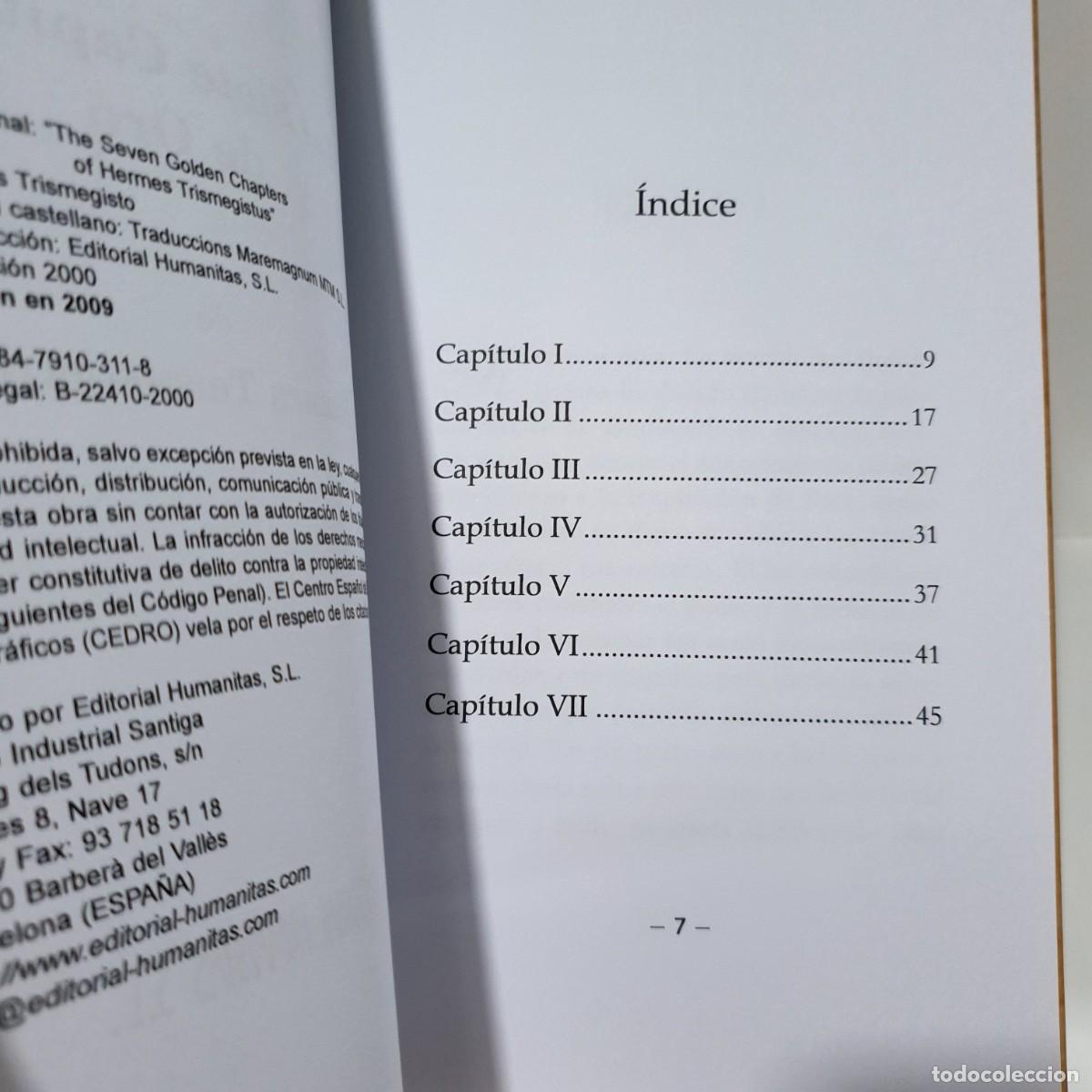 Libros: LOS SIETE CAP&Iacute;TULOS DE ORO - Hermes Trismegisto - Foto 8