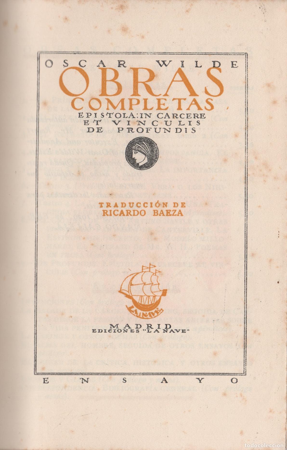 Libros: Obras completas - Wilde, Oscar - Foto 1