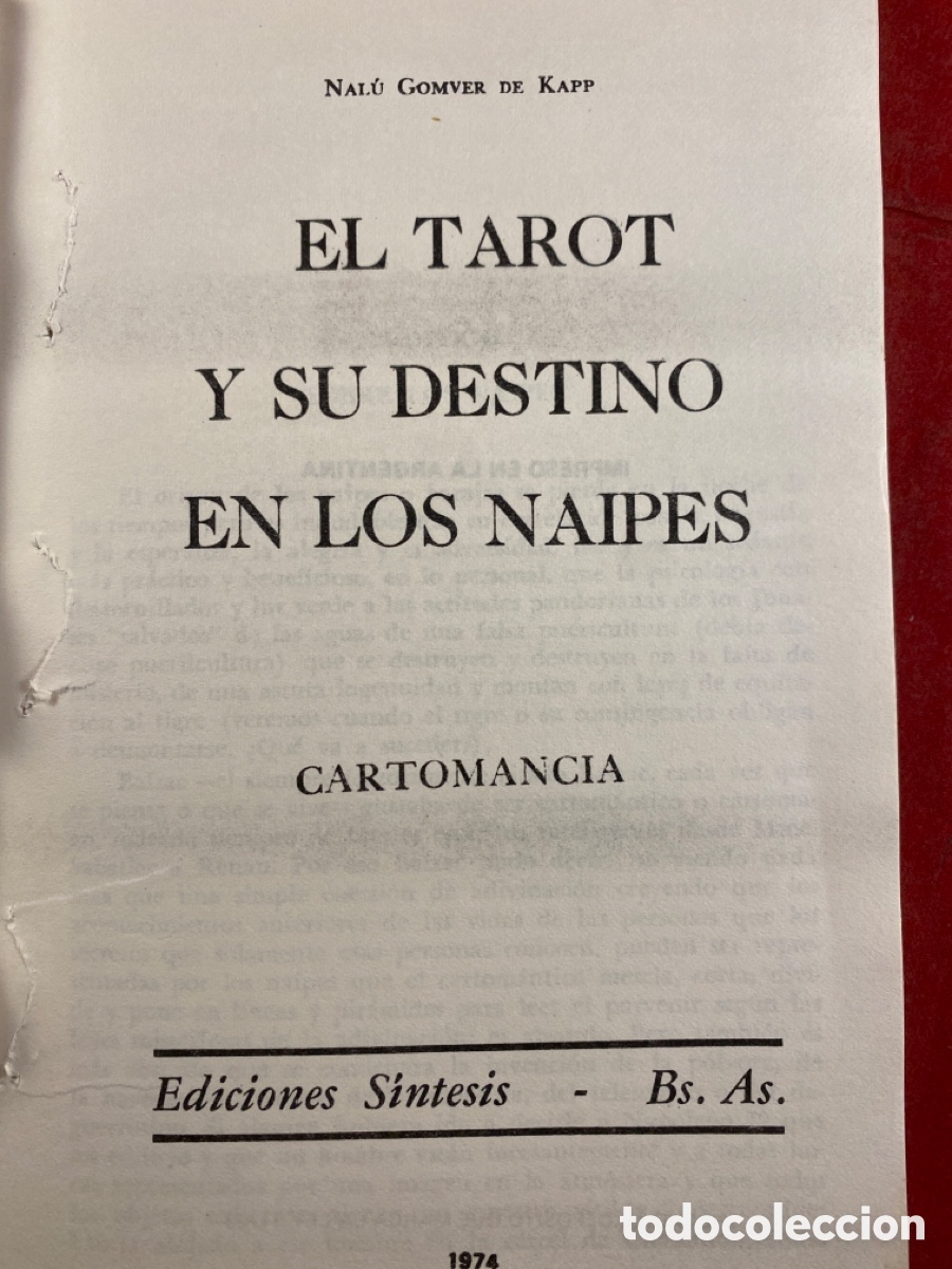 Libros: EL TAROT. SU DESTINO EN LOS NAIPES - Foto 2