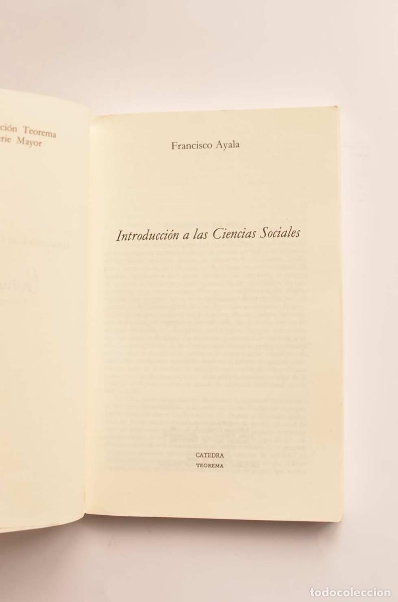 Libros: Introducci&oacute;n a las ciencias sociales - AYALA, Francisco - Foto 2