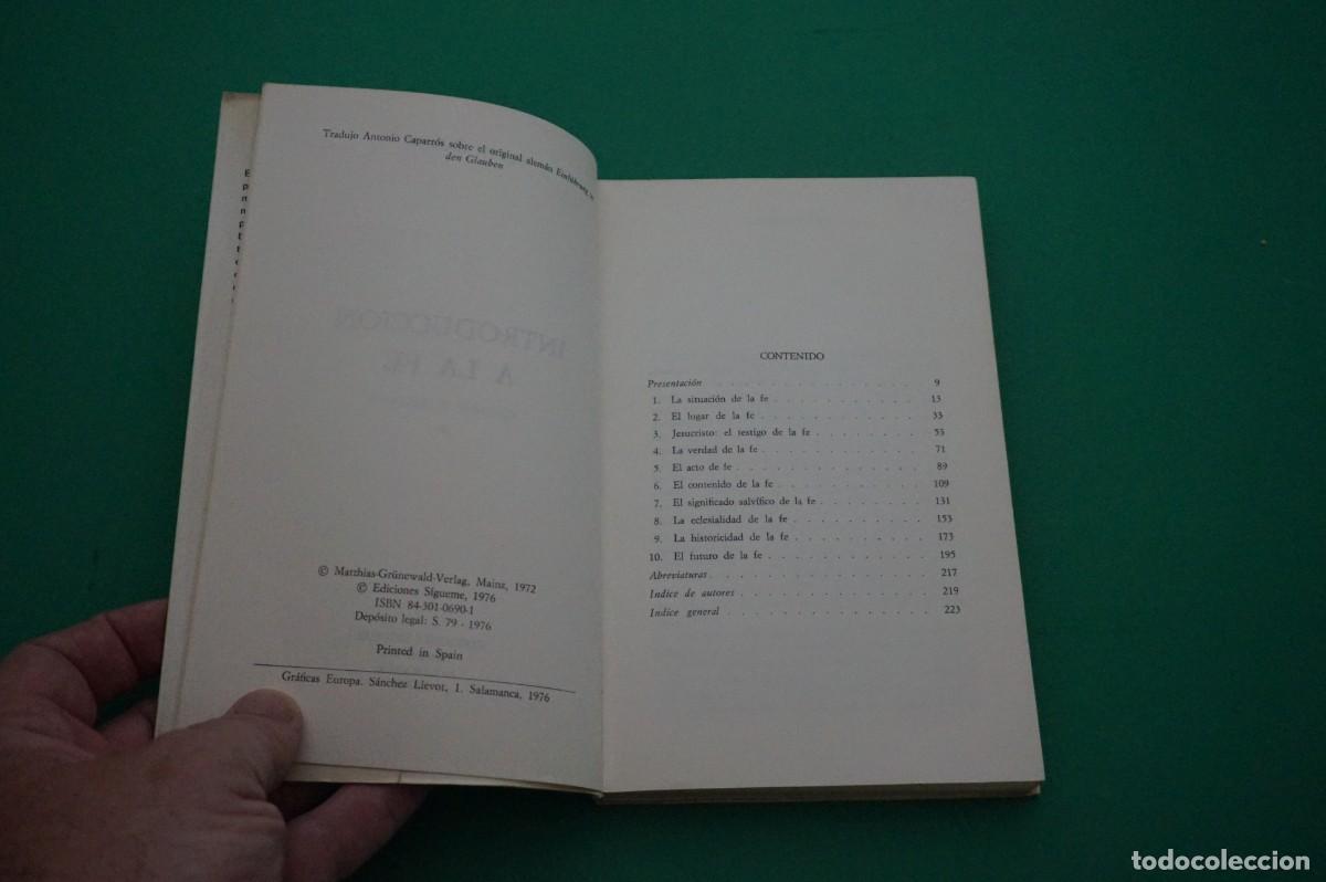 Libros: AMF-30C/ INTRODUCCION A LA FE - WALTER KASPER / EDICIONES SIGUEME - Foto 3