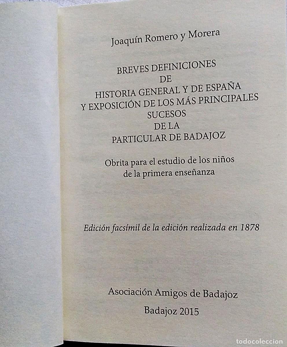 Libros: Breves definiciones de Historial General y de Espa&ntilde;a y exposici&oacute;n de los m&aacute;s principales sucesos