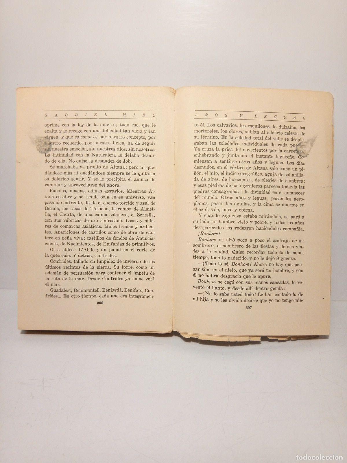 Libros: MIRO, Gabriel - A&ntilde;os y leguas - Foto 3