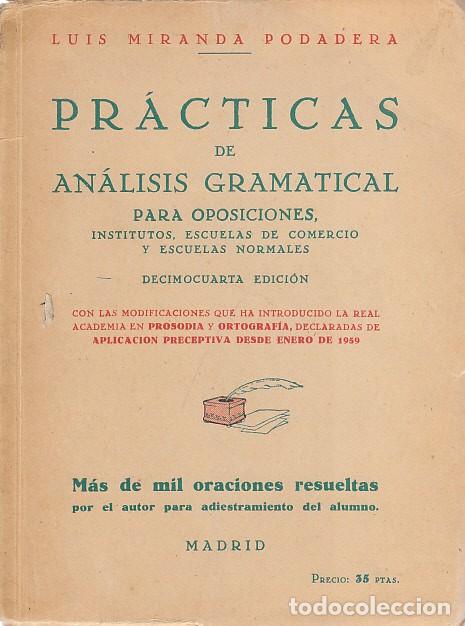 Libros: PR&Aacute;CTICAS DE AN&Aacute;LISIS GRAMATICAL PARA OPOSICIONES, INSTITUTOS, ESCUELAS DE COMERCIO Y ESCUELAS ... - - Foto 1