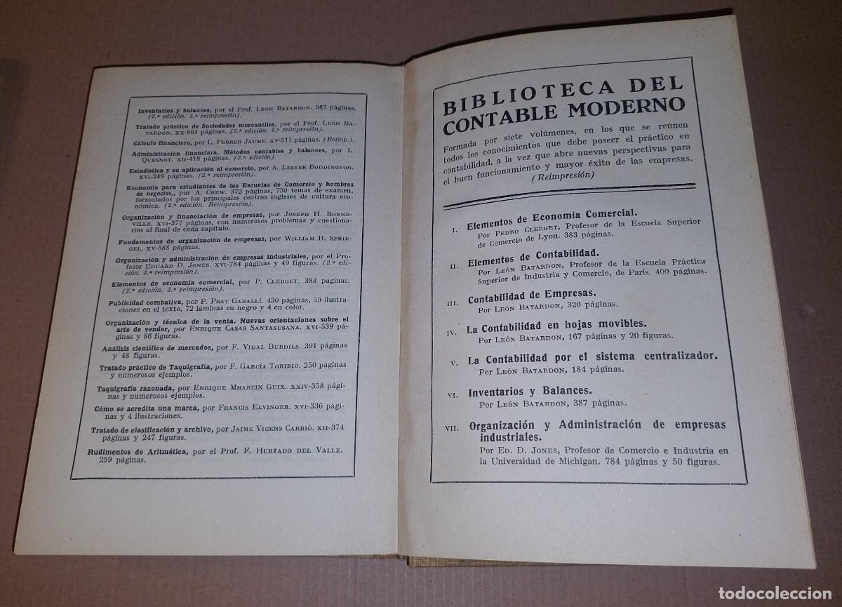 Libros: Libro EL CONTABLE MODERNO. 1953. Inventarios y Balances - Foto 5