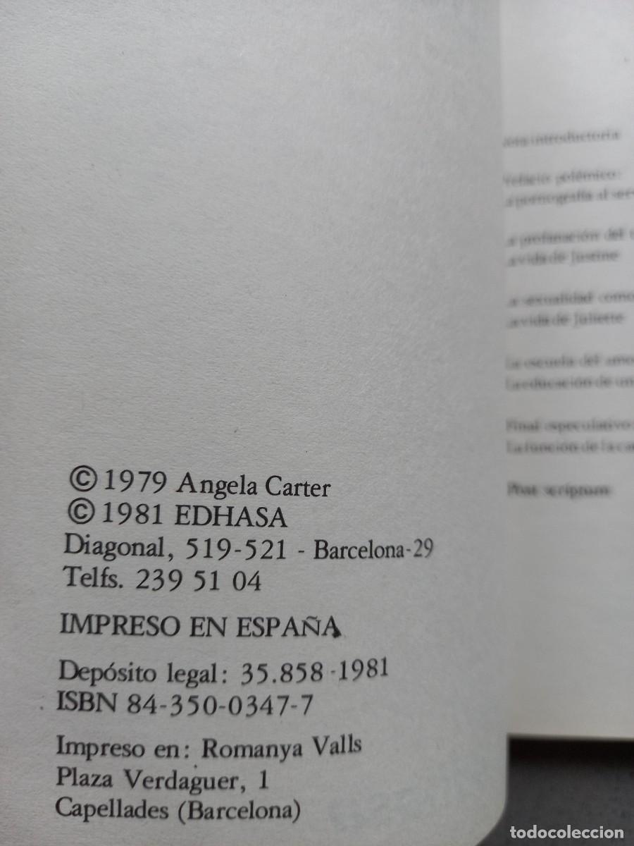 Libros: LA MUJER SADIANA - ANGELA CARTER - ED. EDHASA - 1981 - Foto 3