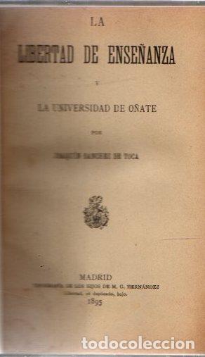 Libros: La libertad de ense&ntilde;anza - Sanchez de Toca, Joaqu&iacute;n - Foto 1
