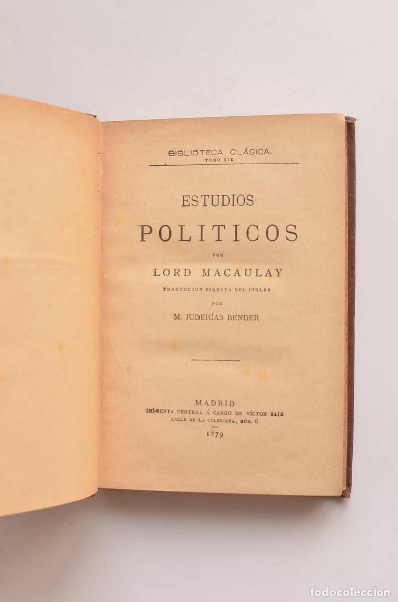 Libros: Estudios pol&iacute;ticos - MACAULAY, Lord - Foto 3