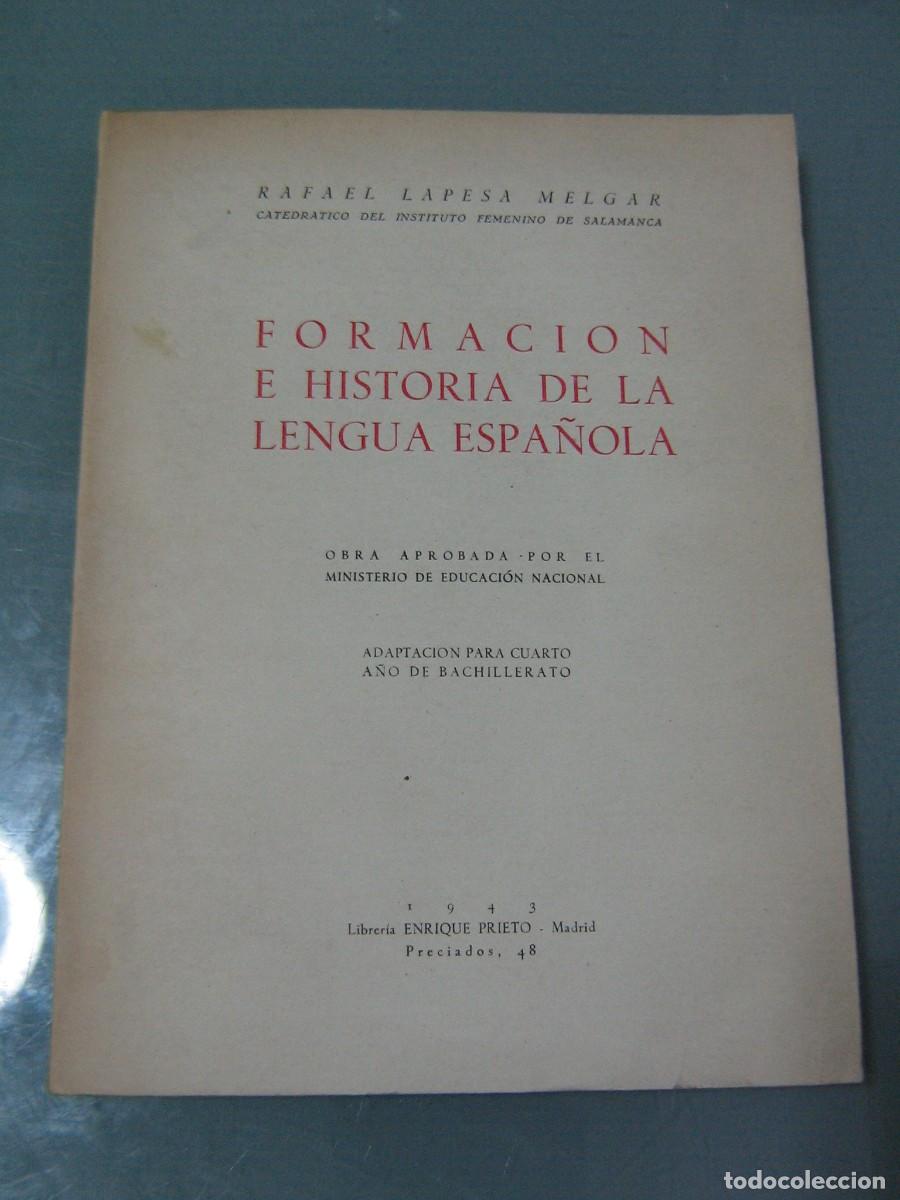 Libros: FORMACION E HISTORIA DE LA LENGUA ESPA&Ntilde;OLA - Rafael Lapesa - Foto 1
