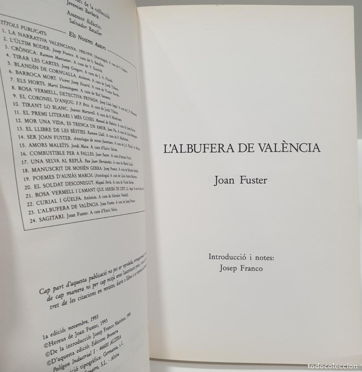 Libros: LALBUFERA DE VAL&Egrave;NCIA - Joan Fuster ~ - Foto 4