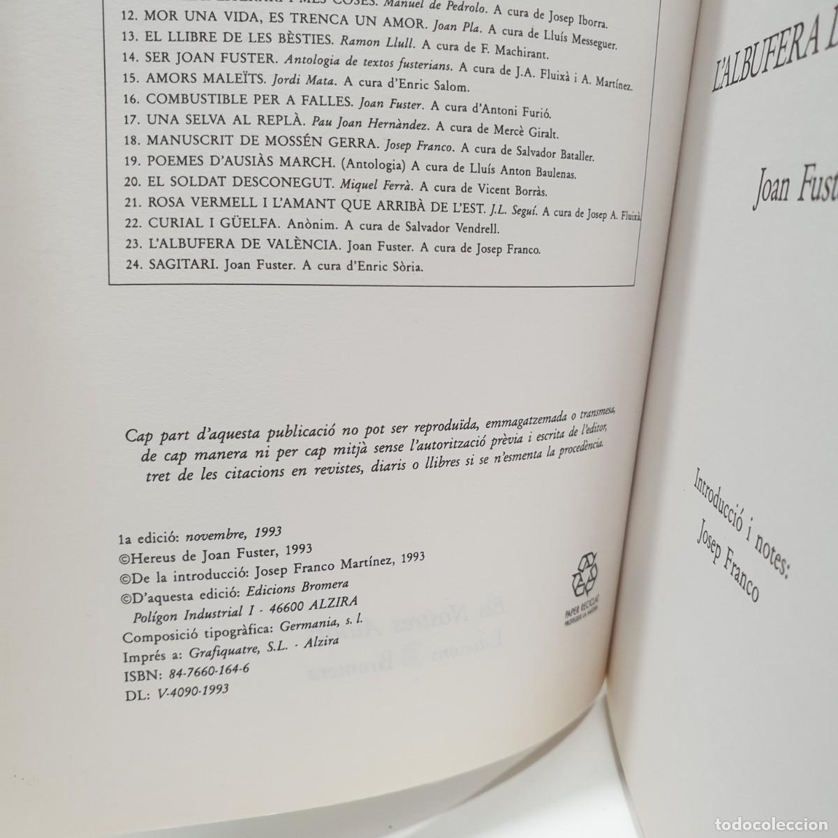 Libros: LALBUFERA DE VAL&Egrave;NCIA - Joan Fuster ~ - Foto 5