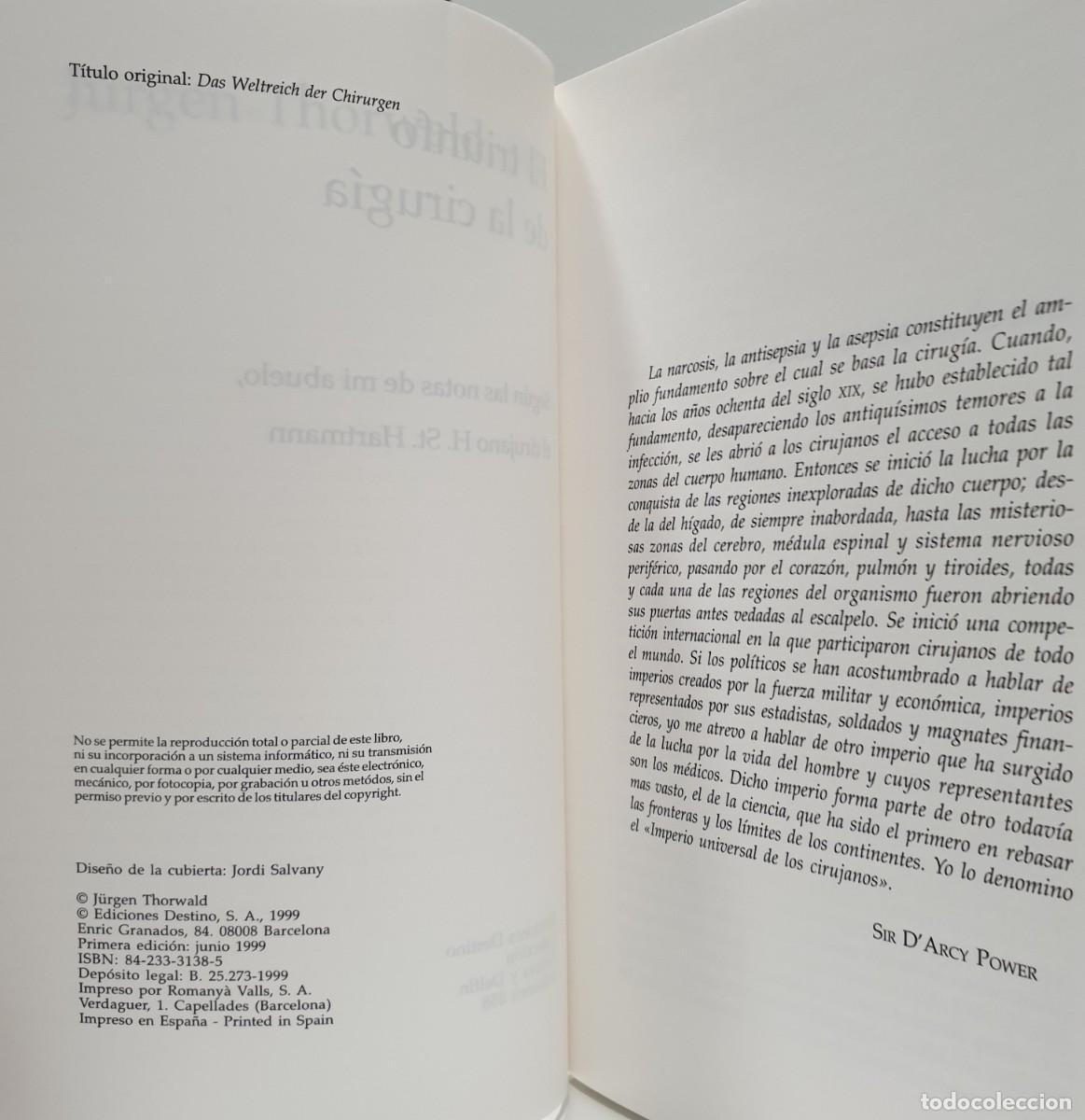 Libros: EL TRIUNFO DE LA CIRUG&Iacute;A - J&uuml;rgen Thorwald ~ - Foto 7