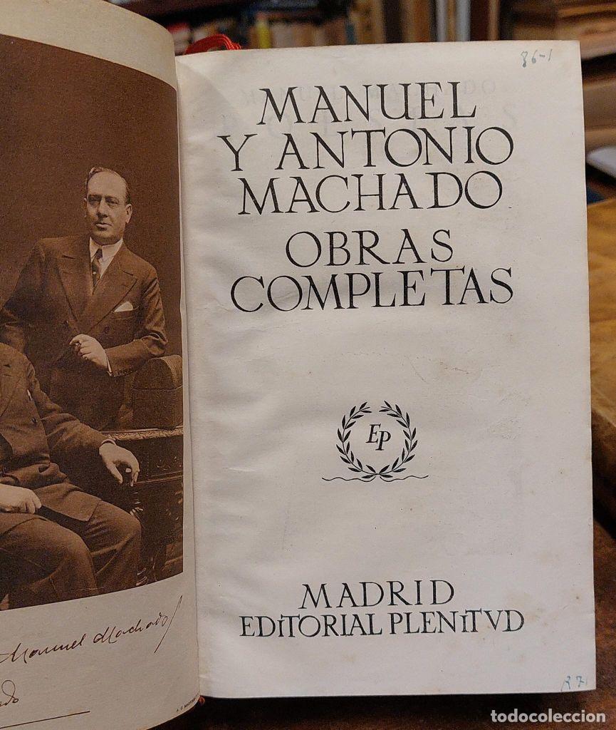 Libros: OBRAS COMPLETAS. - MACHADO, Manuel y Antonio. - Foto 2