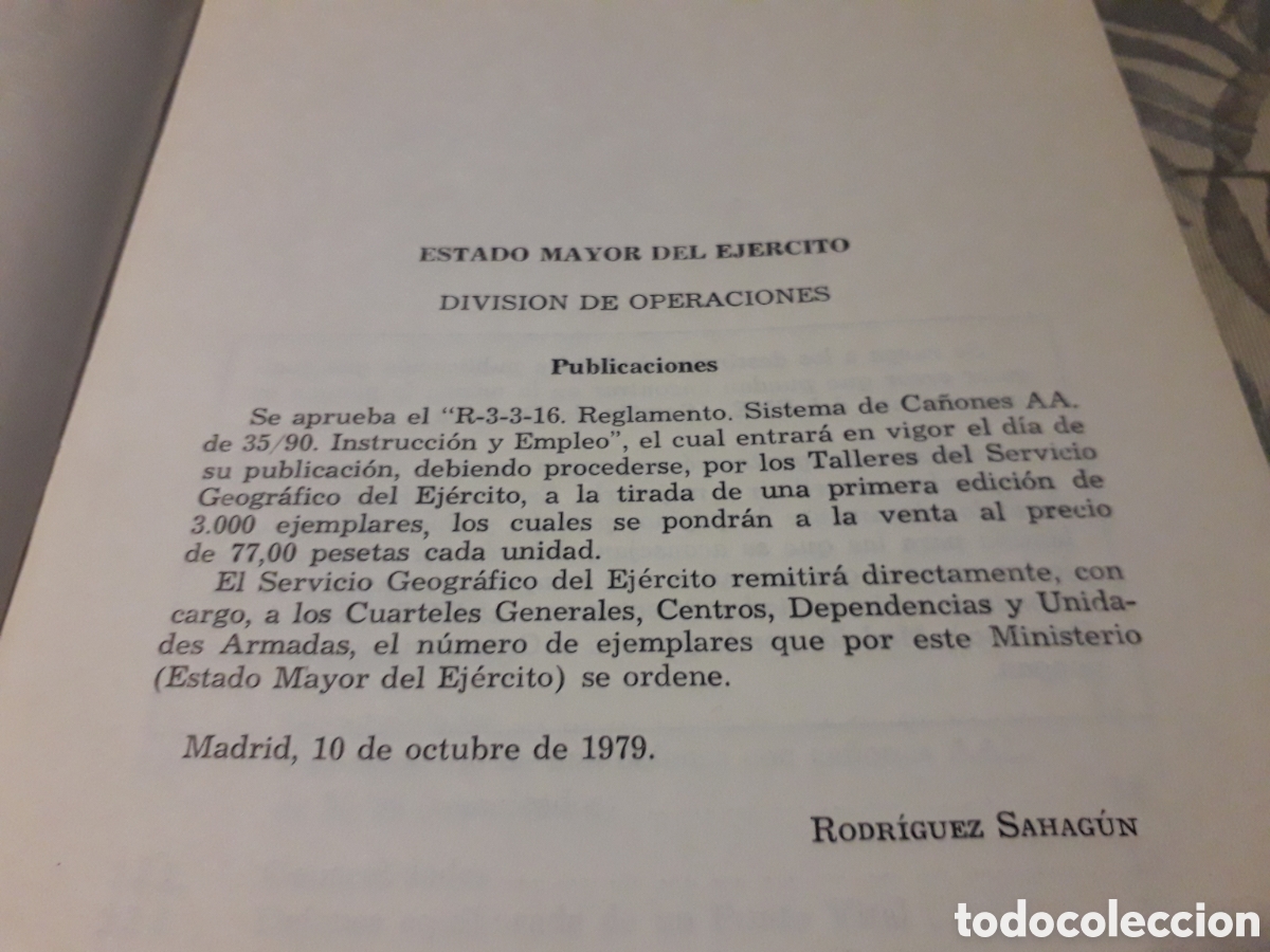 Libros: REGLAMENTO, SISTEMA DE CA&Ntilde;ONES,AA.DE 35/90, ESTADO MAYOR DEL EJERCITO, - Foto 2